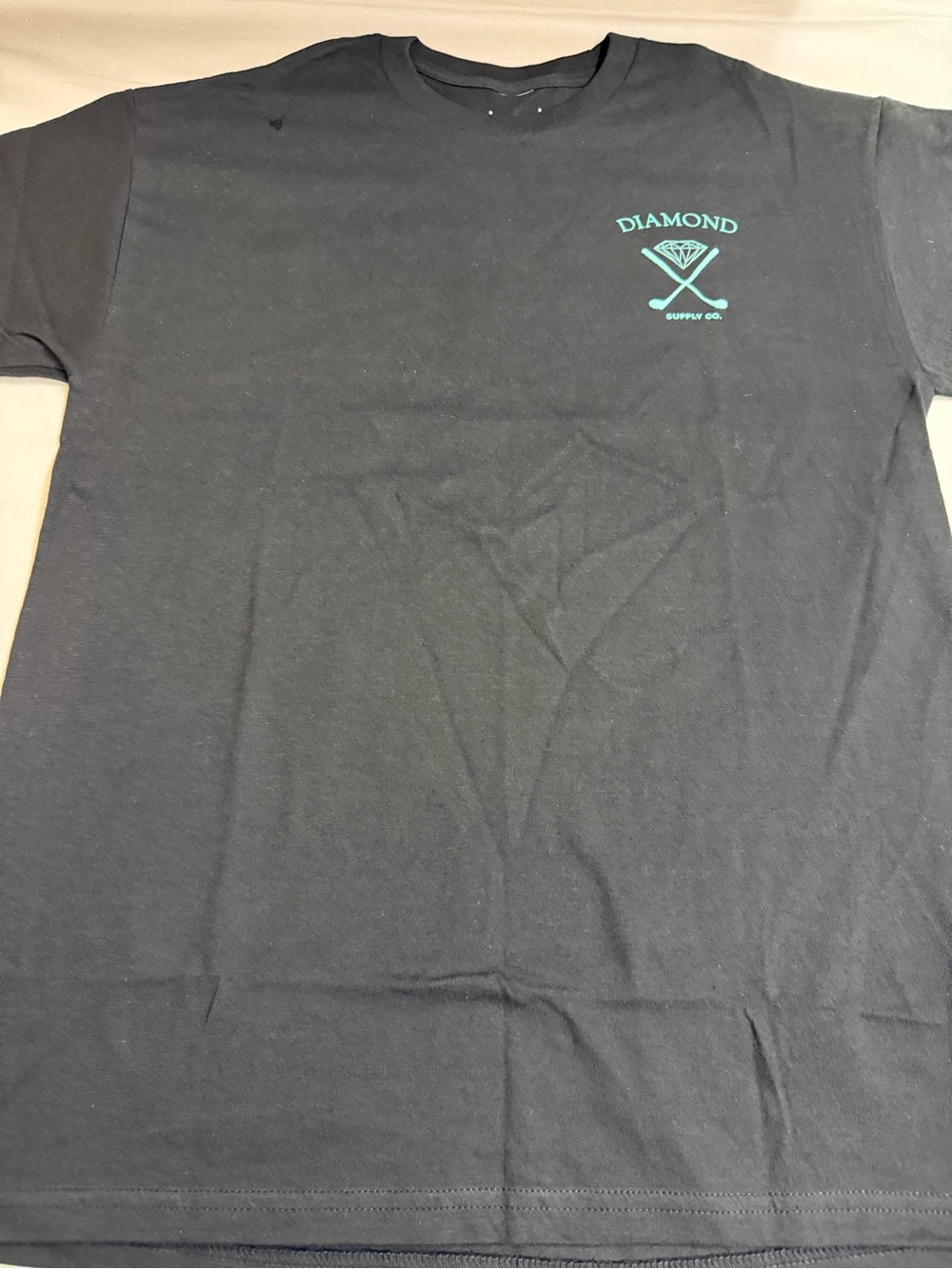 Diamond Supply Co. Black Tee with Teal Chest Logo